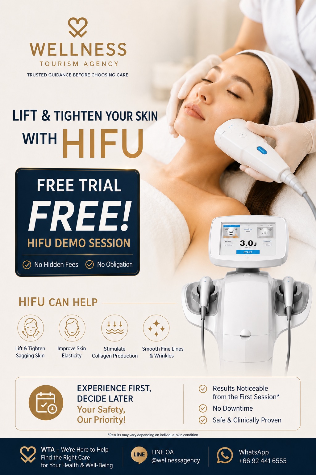 Free HIFU demo session flyer