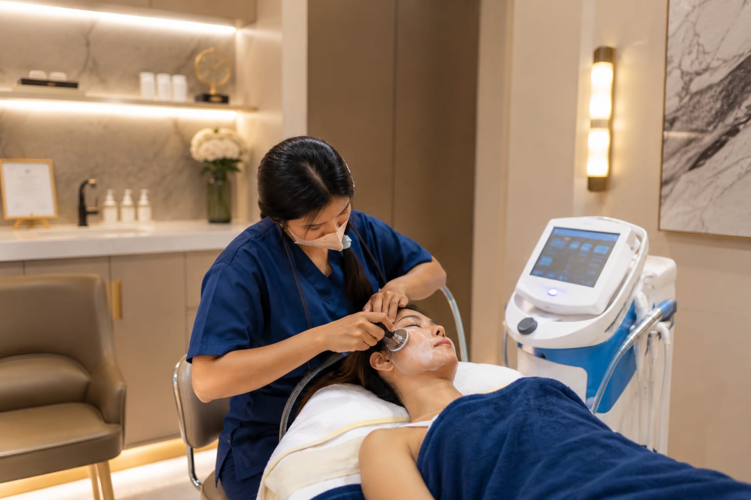Aesthetic facial treatment